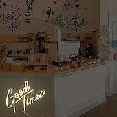 economico Luci decorative-insegna luminosa al neon good times, luce al neon a led alimentata tramite usb, luce bianca calda, insegna luminosa per la decorazione della parete della stanza, bar pub della caverna dell&#039;uomo,