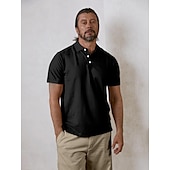 billiga Herrgolfkläder-Herr Vandringspolotröja Svart Vit Ljusgrön Kortärmad Överdelar Golfkläder Kläder Outfits Bär kläder