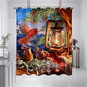 tanie Zasłony prysznicowe-Zasłona prysznicowa z haczykami 180cm*180cm (70&quot;*70&quot;) z poliesteru zmywalna wodoodporna z wzorem do dekoracji łazienki z motywem zwierząt i kwiatów