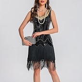 abordables Robes de Pratique-Danse latine Robe Paillettes Gland Fantaisie Femme Utilisation Entraînement Sans Manches Taille haute Polyester
