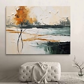 preiswerte Landschaftsgemälde-großes abstraktes graues Gemälde handgemachtes abstraktes Ölgemälde handgemalt beige Gemälde handgemachtes Wabi Sabi Kunstwerk Ölgemälde strukturiertes Ölgemälde beige Ölgemälde modernes Dekor