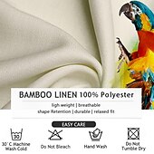cheap Animal Print-Men&#039;s Parrot Button Up Shirt Long Sleeve Hawaiian Vacation Beach Wear Summer Spring Fall Mandarin Collar Band Collar 3D Print White