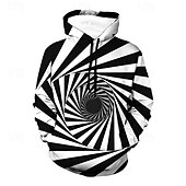 economico Felpe con cappuccio da uomo-Per uomo Pop art 3D Print Felpa con cappuccio Felpe Felpa Felpa con cappuccio Manica lunga Felpa con cappuccio Con cappuccio Originale Stampa 3D Giornaliero Per uscire Bianco e nero Nero/bianco