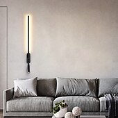 tanie Kinkiety wewnętrzne-nowoczesna prosta liniowa lampa ścienna długa lampa ścienna led czarna dekoracja wnętrz kinkiet do sypialni nocny salon gabinet korytarz przedpokój restauracja lampka nocna