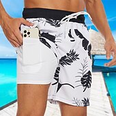 cheap Swim Trunks &amp; Board Shorts-Men&#039;s Swim Trunks Swim Shorts Board Shorts Pocket Drawstring Elastic Waistband With Compression Liner Shorts Outdoor Beach Swimming Pool Quick Dry Lightweight Soft Swimming Beach Tailored Fit