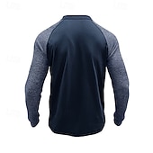 preiswerte Lässiges Henley-T-Shirt-Herren T-Shirt mit Knöpfen T Shirt Henley Hemd T-Shirt Langarm Henley Frühling &amp; Herbst Farbblock Mode Designer Basic Patchwork Urlaub Straße Ausgehen Königliches Blau Blau Armeegrün Top T-Shirt für