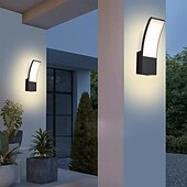 baratos luzes de parede ao ar livre-luz de parede externa led 12w arco moderno luz de parede externa à prova d&#039;água ip65 estável em luz de parede preta externa adequada para varanda externa pátio jardim banheiro quarto 85-265v
