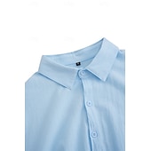 cheap Vacation-Men&#039;s Linen Shirt Summer Shirt Beach Wear Casual Shirt Button Up Shirt Plain Casual Daily Light Yellow White Pink Dark Navy Long Sleeve Spring &amp; Summer Clothing Apparel