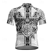 ieftine Tricouri pentru bărbați-Bărbați Jersey de ciclism Trandafir Manșon scurt Bicicletă Tricou Tee Jerseu cu 3 buzunare spate Ciclism montan Uscare rapidă Proiectare anatomică Wicking Respirabil Sport Negru Alb Bleumarin