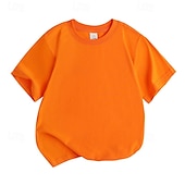 cheap Tees &amp; Shirts-Unisex Boys Girls&#039; 3D Solid Color Tee Short Sleeve Summer Spring Fashion Basic Kids 4-12 Years Crew Neck Outdoor Casual Daily Regular Fit