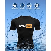 Недорогие Футболки и майки для бега-Муж. Компрессионная футболка Спортивная рубашка Фитнес-рубашка С короткими рукавами Футболка Футболка Повседневные Одежда для спорта и отдыха Буквы Быстровысыхающий Высокая растяжка Дышащий