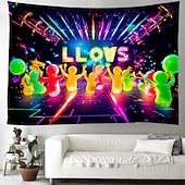 זול שטיחי קיר של Blacklight-blacklight שטיח uv תגובתי זוהר בחושך זוהר מסיבת ניאון רעיונות מסיבת זוהר מקלות מסיבה תלוי שטיח קיר אמנות קיר ציור קיר לחדר שינה בסלון