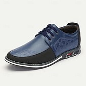 economico Semi-formale-scarpe oxford da uomo con motivo a quadretti marrone e nero con suola comoda, perfette per l&#039;uso casual e quotidiano