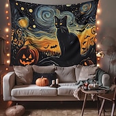 olcso halloween faliszőnyegek-macskák függő gobelin parasztház sütőtök fal művészet nagy kárpit falfestmény dekoráció fénykép háttér takaró függöny otthon hálószoba nappali