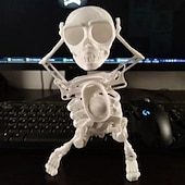 abordables Jouets de farces et de gags-1pc bricolage assemblage 3d impression crâne dansant crâne dansant jouet drôle Halloween cadeau à collectionner jouet créatif