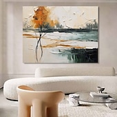 preiswerte Landschaftsgemälde-großes abstraktes graues Gemälde handgemachtes abstraktes Ölgemälde handgemalt beige Gemälde handgemachtes Wabi Sabi Kunstwerk Ölgemälde strukturiertes Ölgemälde beige Ölgemälde modernes Dekor