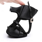 abordables Chaussures de danses latines-chaussures de danse de salon en satin noir pour femmes avec bride croisée et boucle en strass, talons confortables pour la danse latine et la salsa
