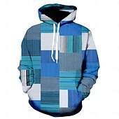 economico Felpe con cappuccio da uomo-Per uomo Pop art A quadri Felpa con cappuccio Felpe Felpa Felpa con cappuccio Manica lunga Felpa con cappuccio Con cappuccio Abbigliamento sportivo Stampa 3D Informale Giornaliero Per eventi Nero Blu