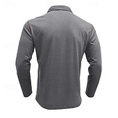 preiswerte Klassisches Poloshirt für Herren-Herren Golfhemd Golfpolo Arbeit Casual Kargen Langarm Basic Modern Farbblock Patchwork Taste Frühling &amp; Herbst Regular Fit Wein Schwarz Armeegrün Königliches Blau Dunkelgrau Braun Golfhemd