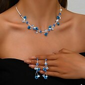 voordelige Sieradensets-Sieradenset 3 stuks Legering Oorbellen Kettingen Dames Elegant Vintage Modieus meetkundig Bloemvorm Geometrische vorm Sieraden set Voor Bruiloft Feest Vuosipäivä