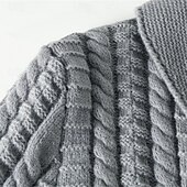 preiswerte Herren Strickjacke-Herren Strickjacke Kurzer Pullover Strickpullover Gerippt Stricken Standard Knopf hoch Tasche Glatt Schalrevers Modisch Klassisch Freizeitskleidung Verabredung Bekleidung Herbst Winter Schwarz