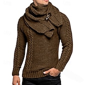 economico maglione pullover da uomo-Per uomo Pullover Maglione Maglione lavorato a maglia A coste Maglia Standard Lavorato a maglia Liscio Girocollo Di tendenza Essenziale Da tutti i giorni Appuntamento Abbigliamento Autunno inverno