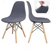 abordables Funda para silla de comedor-Fundas de concha para silla de comedor, funda curvada de licra sin brazos, funda de asiento lavable, fundas elásticas para taburete, decoración del hogar y la cocina