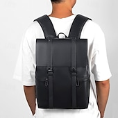 billiga Ryggsäckar-elegant svart ryggsäck i konstläder för män - snygg och slitstark laptopväska för arbete och resor