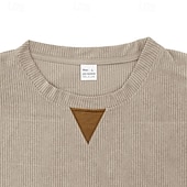 baratos Camisetas de veludo cotelê-Homens Camiseta Camiseta de Veludo Manga Longa Gola Redonda Côr Sólida Tradicional / Vintage Quente Veludo Cotelê Casa Ao ar livre Desportos e Ar livre Marron Escuro Preto Vinho Top Tee para Homens