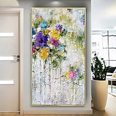 preiswerte Blumen-/Botanische Gemälde-handgemaltes abstraktes 3D-Blumenölgemälde handgemachtes 3D-abstraktes Blütenbaum-Ölgemälde blühender bunter Baum auf Leinwand handgefertigtes Pflanzenblumenkunstwerk-Gemälde Landschaftsgemälde