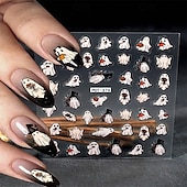 levne Halloween samolepky-5D embosované nálepky na nehty s halloweenskou dýní – děsivý a detailní dýňový design pro strašidelnou manikúru a nail art
