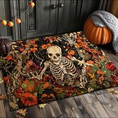 お買い得  ハロウィンの寝室-ゴシックなハロウィーンのフロアマットは、ダークなエレガンスであなたの装飾を高めます