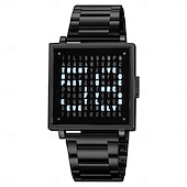 cheap Digital Watches-SKMEI Men Digital Watch Fashion Casual Wristwatch Calendar Waterproof Decoration Steel Leather Watch