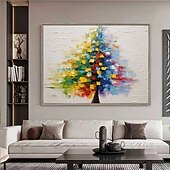 abordables Peintures fleurs/botaniques-peinture d&#039;arbre en fleurs colorée à la main 100% peint à la main peinture d&#039;arbre de fleur texturée peinture à l&#039;huile d&#039;arbre abstrait acrylique peinture de décoration murale pour salon bureau