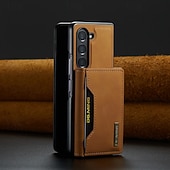 baratos Capa Samsung-telefone Capinha Para Samsung Galaxy Dobra Z 7 Dobra Z 6 Z Fold 5 Z Fold 4 Z Fold 3 Capa traseira Com Suporte Destacável Magnética Retro TPU PC Couro PU