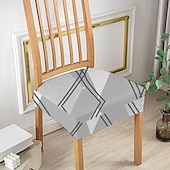 levne Potah na jídelní židli-potah sedáku kuchyňské židle polyesterové potahy s geometrickým potiskem