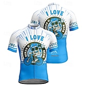abordables Maillots pour hommes-Homme Maillot Velo Cyclisme Manche Courte Cyclisme Tee-shirt Maillot avec 3 poches arrière VTT Vélo tout terrain Respirable Séchage rapide Conception anatomique Mèche Jaune Rouge Bleu Bande dessinée