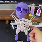 abordables Jouets de farces et de gags-1pc bricolage assemblage 3d impression crâne dansant crâne dansant jouet drôle Halloween cadeau à collectionner jouet créatif