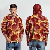 levne 3D vzor-Pánské Kapuce Kapucky Mikina Módní Denní Dlouhý rukáv Kapuce Dovolená Streetwear Rubínově červená Potisk Zima Jaro &amp; podzim Návrhář