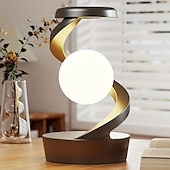 cheap Table Lamps-Hand-Wave Controlled LED Desk Lamp, Floating Rotating Light, Wireless Charging Base, RGB Colorful Atmosphere for Home Decor, Party, Office Use Rechargeable Battery Operate