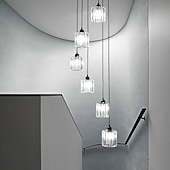 olcso Csillárok-csillár led kristály 6/9 fényű süllyesztett lámpák csigalépcső hosszú csillár villa lépcső könnyű duplex csillár 110-240v