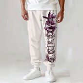 abordables Pantalons d&#039;Halloween-Homme Joggings Pantalon Jogging Impression 3D Crânes Toute la longueur Soirée du quotidien Décontractées Noir Blanche Micro-élastique