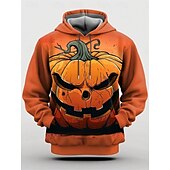 levne Mikiny s kapucí-předvečer Všech svatých Dýně Kapuce Pullover Anime 3D Přední kapsa Grafika Pro Pro páry Pánské Dámské Dospělé předvečer Všech svatých Karneval Plesová maškaráda 3D tisk Párty Běžné / Denní