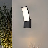 baratos luzes de parede ao ar livre-luz de parede externa led 12w arco moderno luz de parede externa à prova d&#039;água ip65 estável em luz de parede preta externa adequada para varanda externa pátio jardim banheiro quarto 85-265v