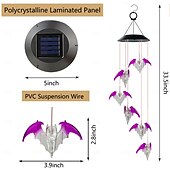 cheap Landscape Lights-Bat Solar Wind Chimes for Outdoor, Waterproof Color-Changing LED Memorial Bat Wind Chimes Women Gifts for Mom, Automatic Light Sensor Windchimes Birthday Gifts for Party Yard Garden