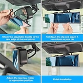 baratos Acessórios de interior para automóveis-espelho retrovisor interno do carro espelho retrovisor interno espelho de campo grande espelho côncavo espelho azul antirreflexo espelho retrovisor interno