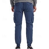 cheap Cargo Pants-Men&#039;s Cargo Pants Joggers Tactical Pants Trousers Elastic Waist Multi Pocket Elastic Cuff Plain Wearable Outdoor Daily Camping &amp; Hiking Fashion Classic Black Wine