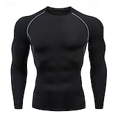 baratos Camisetas e Regatas de Corrida-Homens Camisetas Compressão Camisa Atlético camisa de ginástica Camisa Fitness Patchwork Manga Longa Camiseta Casual Roupa Esportiva Outono Respirável Secagem Rápida Alta elasticidade Treino de