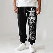 abordables Pantalons d&#039;Halloween-Homme Joggings Pantalon Jogging Impression 3D Crânes Toute la longueur Soirée du quotidien Décontractées Noir Blanche Micro-élastique