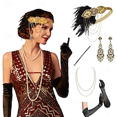 olcso Kiegészítők és még sok más-1920-as évek A nagy Gatsby Felszerelések Flapper fejpánt A nagy Gatsby Esküvői Vendég Gallér nélküli Női Mindszentek napja Farsang Álarcos mulatság Parti Álarcos mulatság Esküvői fogadás Felnőttek